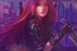 women, Video, Games, Redheads, League, Of, Legends, Digital, Art, Artwork, Katarina, The, Sinister, Blade, Swords