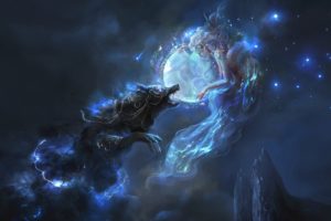 wolf, Fantasy, Girl, Fantasy, Art, Artwork