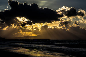 clouds, Sunlight, Beach, Ocean