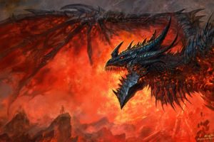 dragons, World, Of, Warcraft, Deathwing, Artwork, World, Of, Warcraft , Cataclysm, Yaorenwo