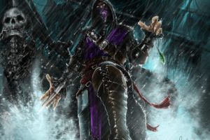 mortal, Kombat, Skull, Rain, Rain, Wearing, Boots, Games, Fantasy, Warrior, Rain