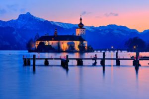 cityaeyaey, Austria, Gmunden, Lake, Traunsee, Church, Castle