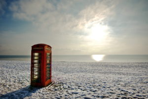 phone, Booth, Nature, Landscapes, Beaches, Ocean, Sea, Telephone, Situation, Humor, Sky, Man made