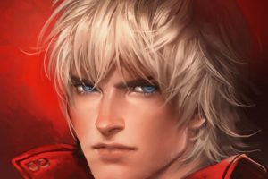 dante, Guy, Blue eyed, Poludemon, Portrait, View, Red, Cloak, Fanart