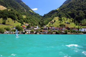 switzerland, Coast, Seelisberg, Cities, Lakes, Mountains, Houses, Buildings