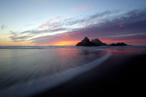 beach, Ocean, Sunset, Shore, Coast, Sky, Clouds, Waves, Sea, Reflection