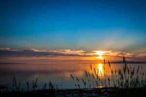 lakes, Beaches, Shore, Water, Reflection, Ships, Boats, Sky, Clouds, Sunset, Sunrise