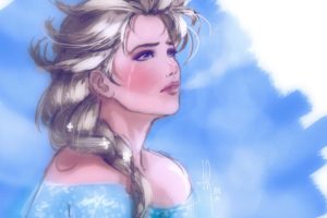 frozen, Elsa, Snow, Queen, Arendelle, Cry, Blue, Girl, Movie