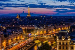 architecture, Cities, France, Light, Towers, Monuments, Night, Panorama, Panoramic, Paris, Urban, Temples