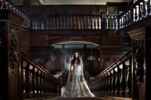 portrait,  , White, Dress, Girl, Room, Stairs, Railings