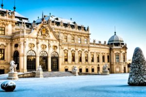 austria, Castle, Winter, Wien, Belvedere, Snow, Cities