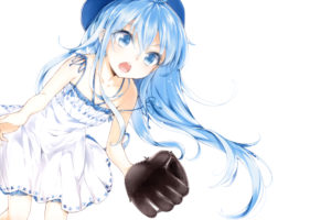 baseball, Blue, Hair, Buriki, Denpa, Onna, To, Seishun, Otoko, Dress, Long, Hair, Summer, Dress, Touwa, Erio, White