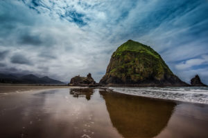 beach, Rock, Stone, Reflection, Waves, Wave