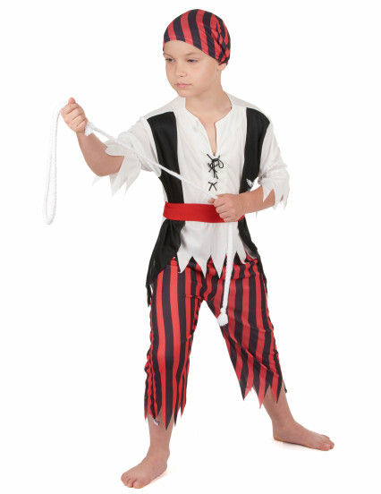 Costume pirata a righe per bambino 2