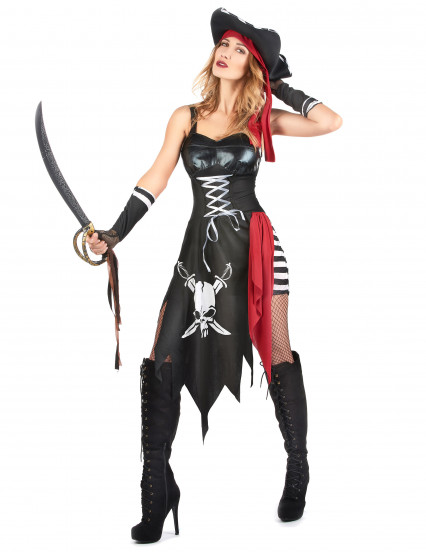 Costume pirata sexy con teschio da donna 2