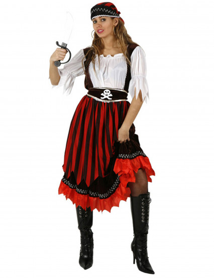 Costume da pirata con gonna lunga donna 1