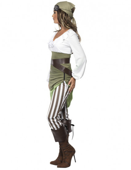 Costume pirata bianco e verde per donna 2