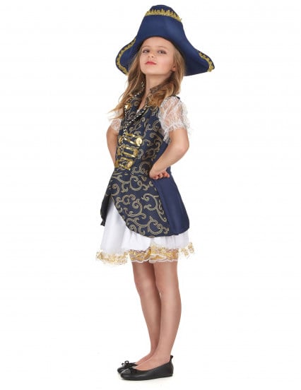 Costume blu scuro pirata bambina 2