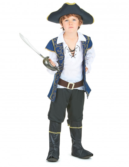 Costume pirata blue e oro per bambino 1