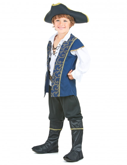 Costume pirata blue e oro per bambino 2