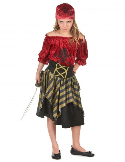 Costume pirata di velluto per bambina 1