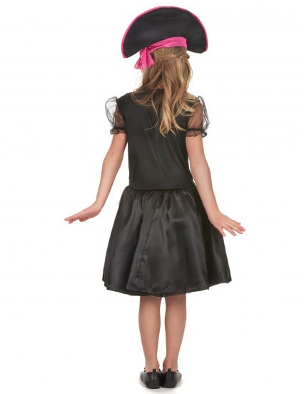 Costume da piratessa nera e viola per bambina 3