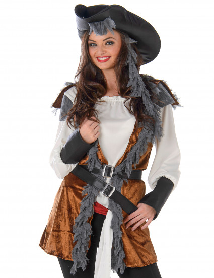 Costume da piratessa con gilet per donna 2