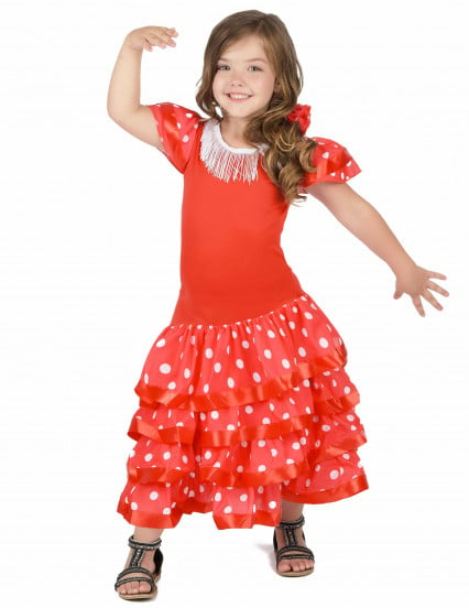 Costume da ballerina di flamenco rosso per bambina 2