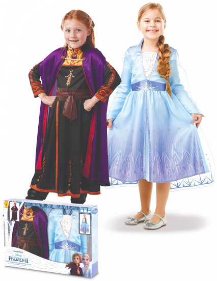 Cofanetto regalo costume Elsa e Anna Frozen 2™ bambina 1