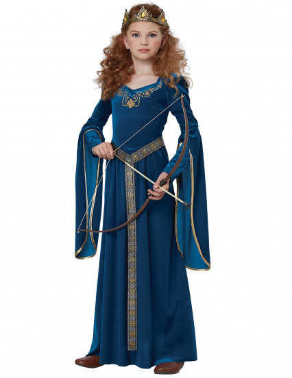 Costume principessa medievale velluto bambina 2