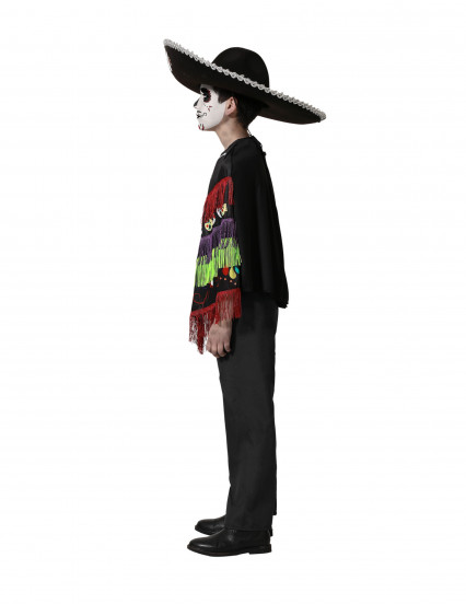 Costume poncho Dia de los muertos per bambini 2