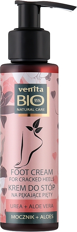 Creme anti-rachaduras para calcanhar com uréia e aloe vera - Venita Bio Natural Care Foot Cream