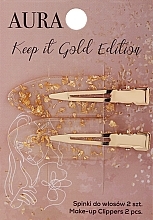 Ganchos de cabelo, dourados Aura Cosmetics Keep It Gold Edition Make-up Clippers