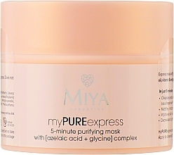 Máscara de limpeza facial Miya Cosmetics My Pure Express Mask