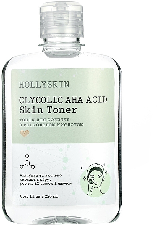 Tónico para rosto com ácido glicólico - Hollyskin Glycolic AHA Acid Skin Toner