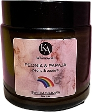 Vela Perfumada de Cera de Soja "Peônia e Papaia" KaWilamowski Peony & Papaya