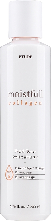 Toner para rosto com colágeno - Etude House Moistfull Collagen Facial Toner White Lupin