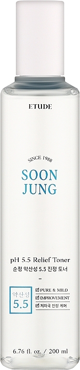 Tónico calmante facial - Etude House Soon Jung PH 5.5 Relief Toner