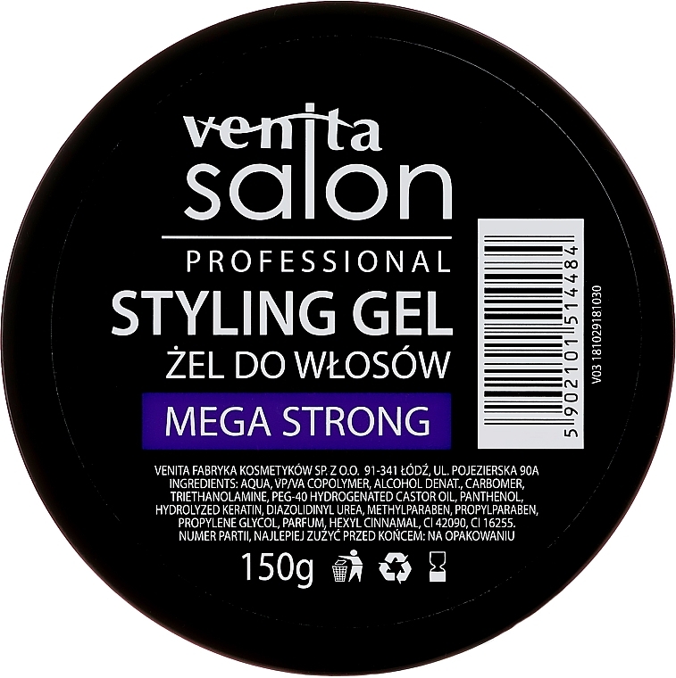 Gel para cabelo - Venita Salon Professional Styling Mega Strong