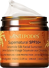 Protetor solar para rosto Antipodes Supernatural Ceramide Silk Facial Sunscreen SPF50+