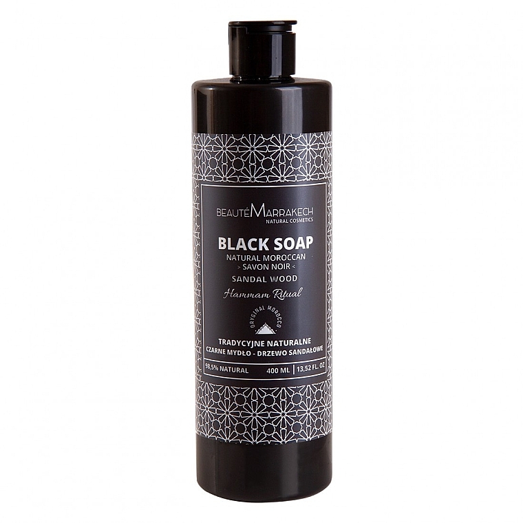 Sabonete de banho preto natural com cheiro a sândalo - Beaute Marrakech Shower Black Soap Sandal Wood