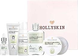 Conjunto, 5 produtos Hollyskin Glycolic AHA Acid Care Maxi Set