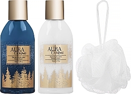 Conjunto de Natal Aura Cosmetics (b/wash/170ml + b/lot/170ml + sponge)