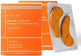 Conjunto "Máscara de olhos" Dr. Eve_Ryouth 24K Gold + Antioxidant Hydrating Eye Treatments Pads