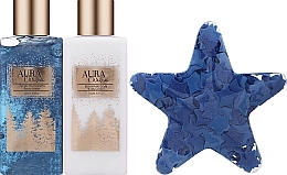 Conjunto de Natal Aura Cosmetics (b/wash/200ml + b/lot/200ml + bath/confetti/15g)