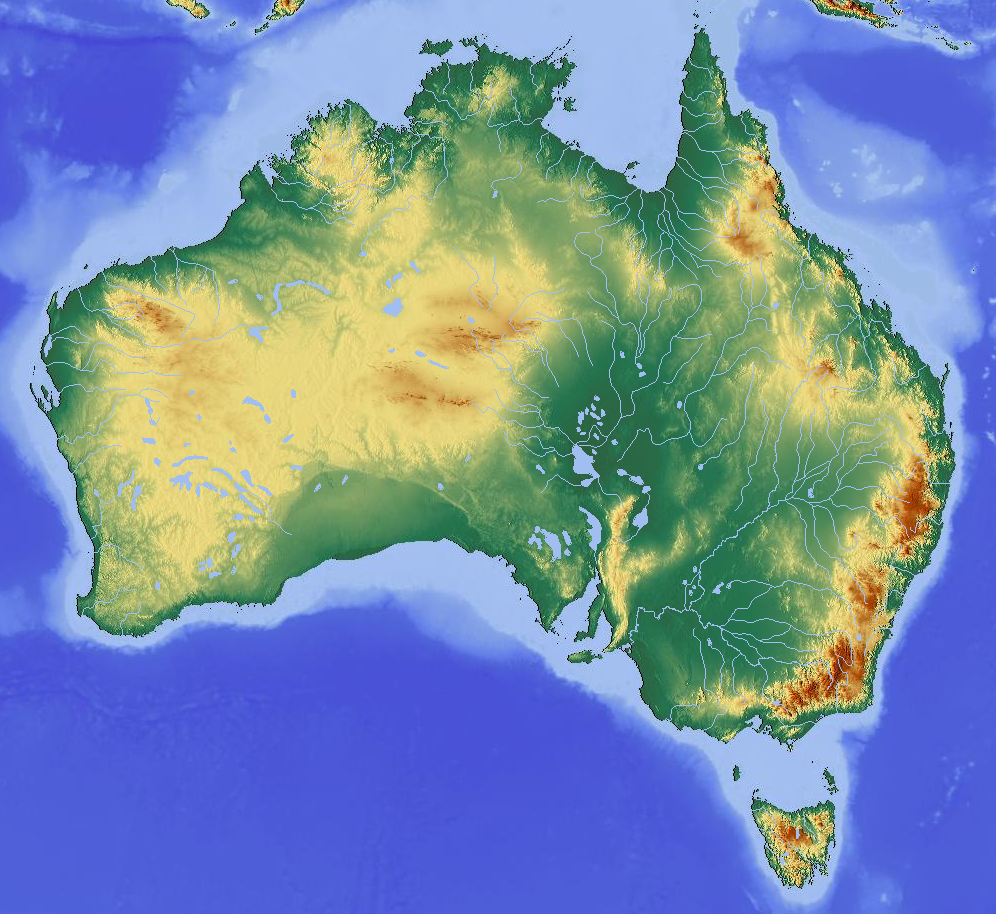 Australia Topographical Map | Geographic Media