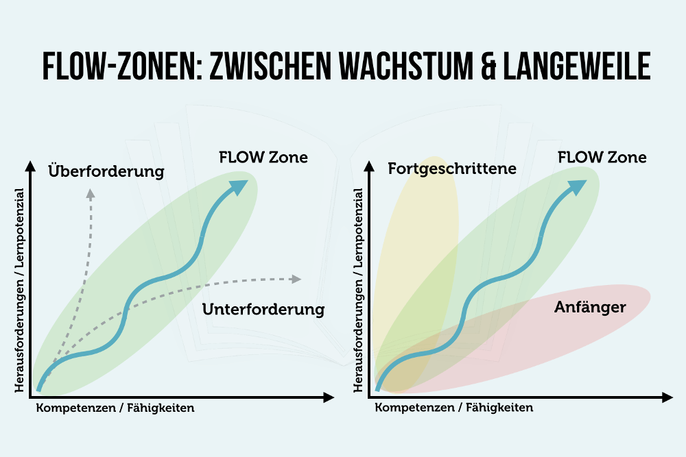 Flow Zonen Infografik Wachstum Herausforderung Langeweile