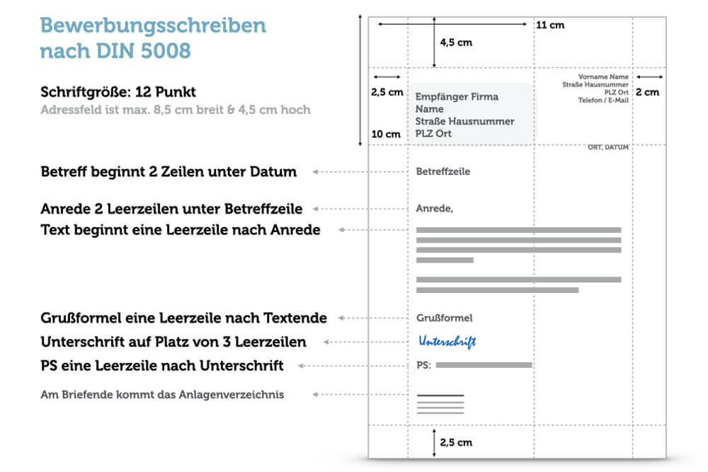 Bewerbung Layout Gestaltung nach Din 5008