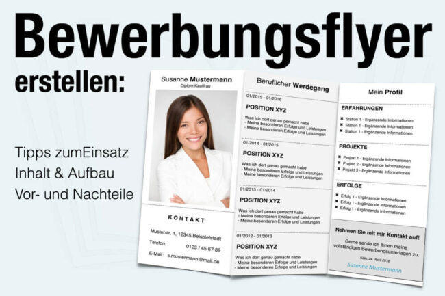 Bewerbungsflyer erstellen: Jobkick mit Knick + Vorlage