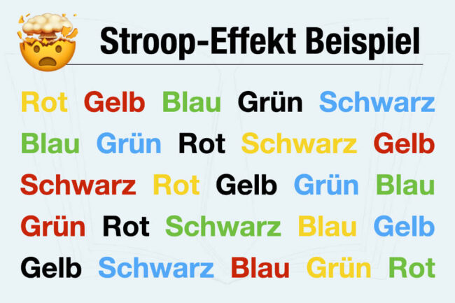 Stroop-Effekt: Chaos im Hirn enttarnt Spione